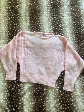 Vintage light pink knit dolman sleeve sweater